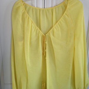 Yellow sheer organdy blouse